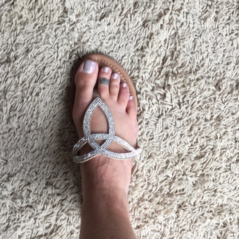 Cute and simple.  Rhinestone sandals. Size 7